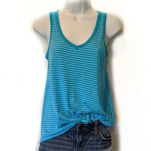 A.n.a Blue V Neck Racerback Tank Top